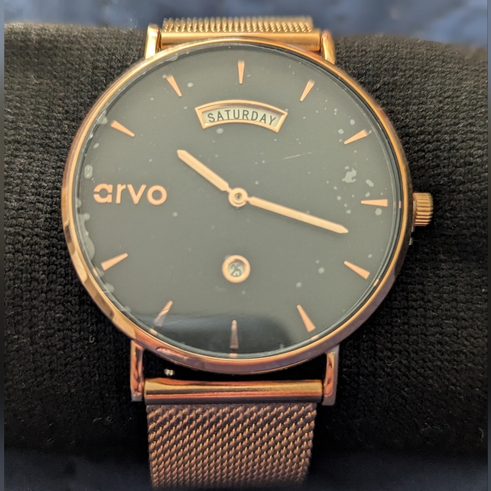 Arvo Awristacrat watch rose gold mesh band